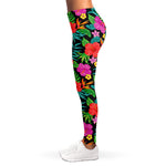 Colorful Hibiscus Flowers Pattern Print Women's Leggings