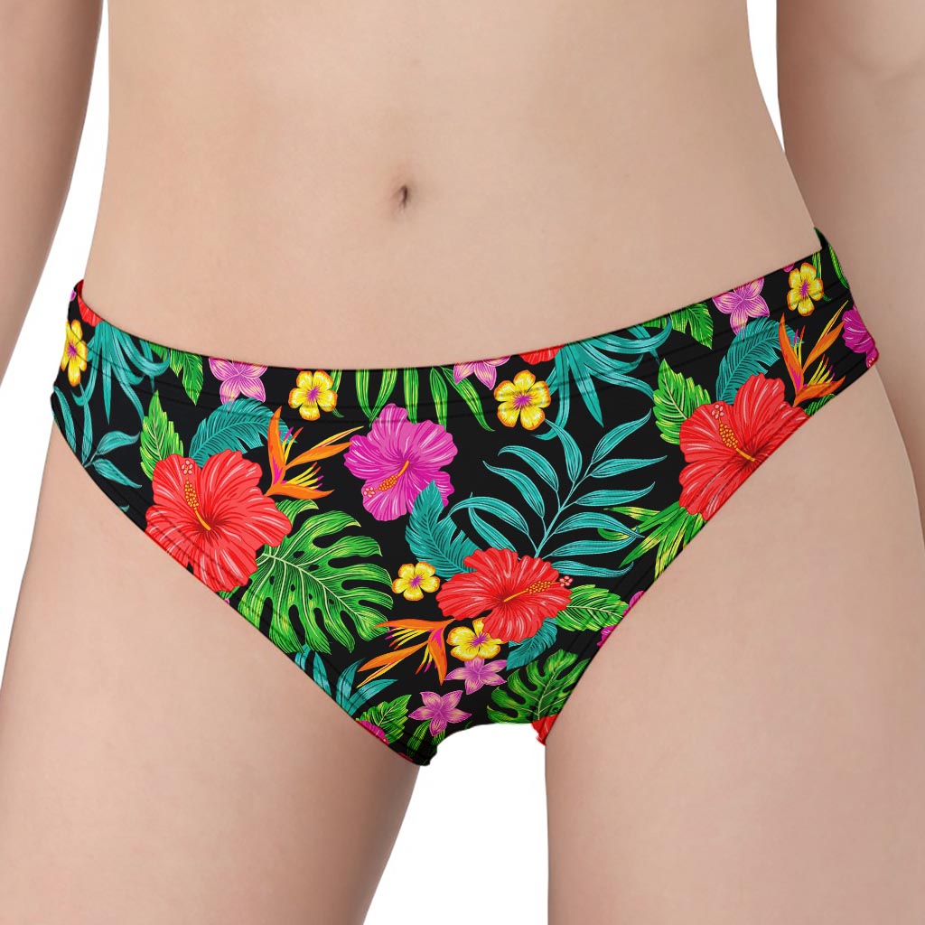 Colorful Hibiscus Flowers Pattern Print Women's Panties