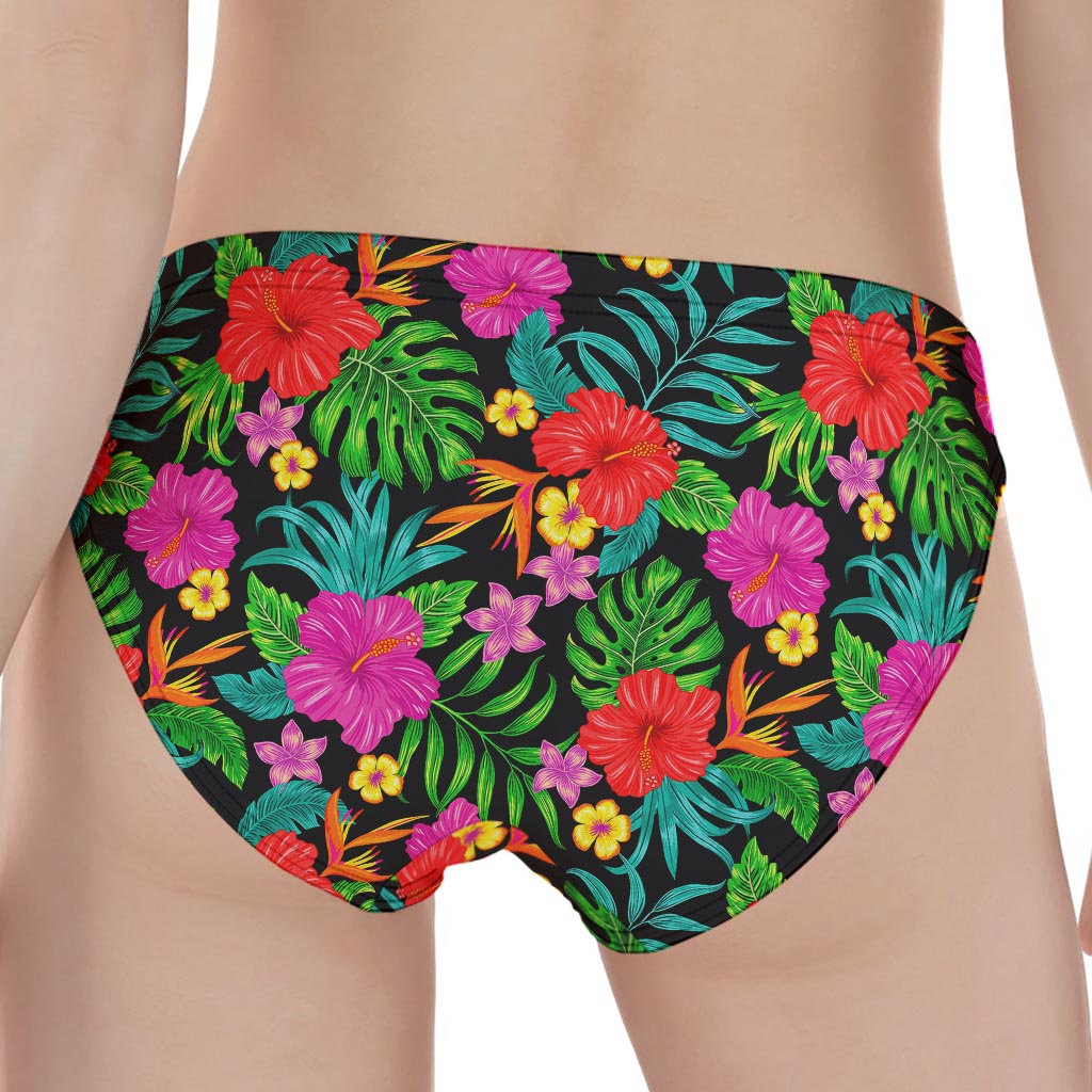 Colorful Hibiscus Flowers Pattern Print Women's Panties