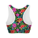 Colorful Hibiscus Flowers Pattern Print Women's Sports Bra