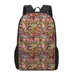 Colorful Hippie Peace Signs Print 17 Inch Backpack