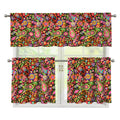 Colorful Hippie Peace Signs Print 3 Piece Kitchen Curtains