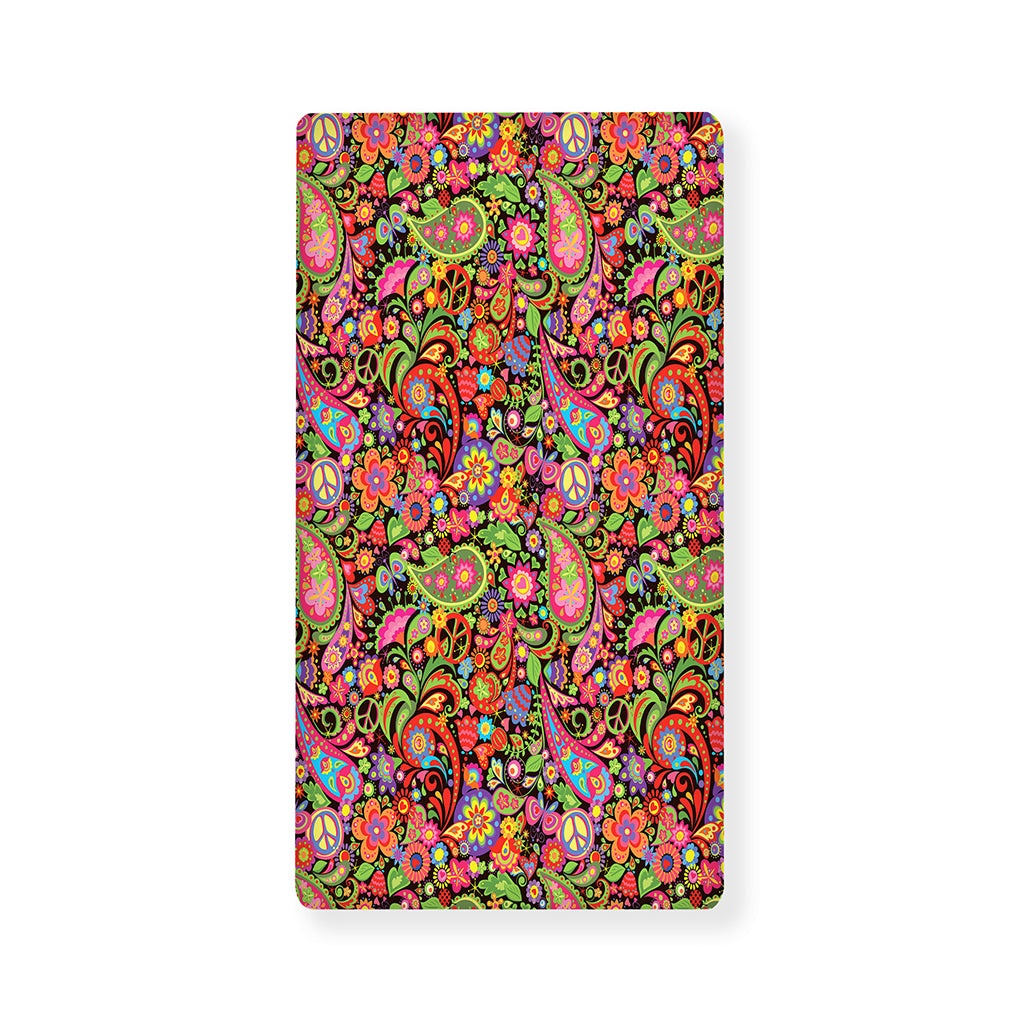 Colorful Hippie Peace Signs Print Baby Crib Sheet