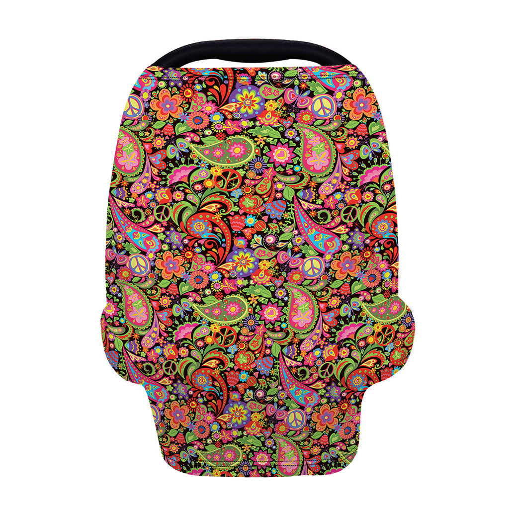 Colorful Hippie Peace Signs Print Baby Seat Cover