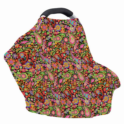 Colorful Hippie Peace Signs Print Baby Seat Cover
