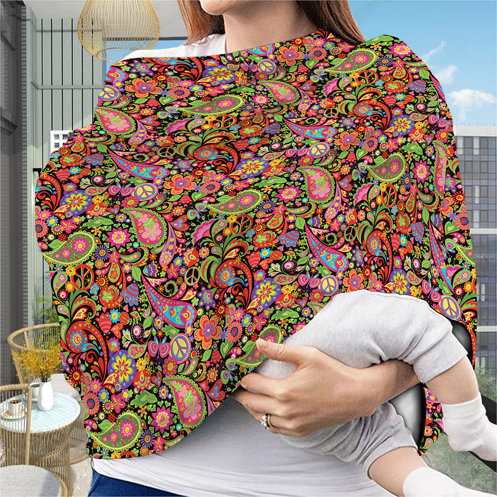 Colorful Hippie Peace Signs Print Baby Seat Cover