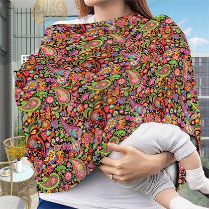 Colorful Hippie Peace Signs Print Baby Seat Cover