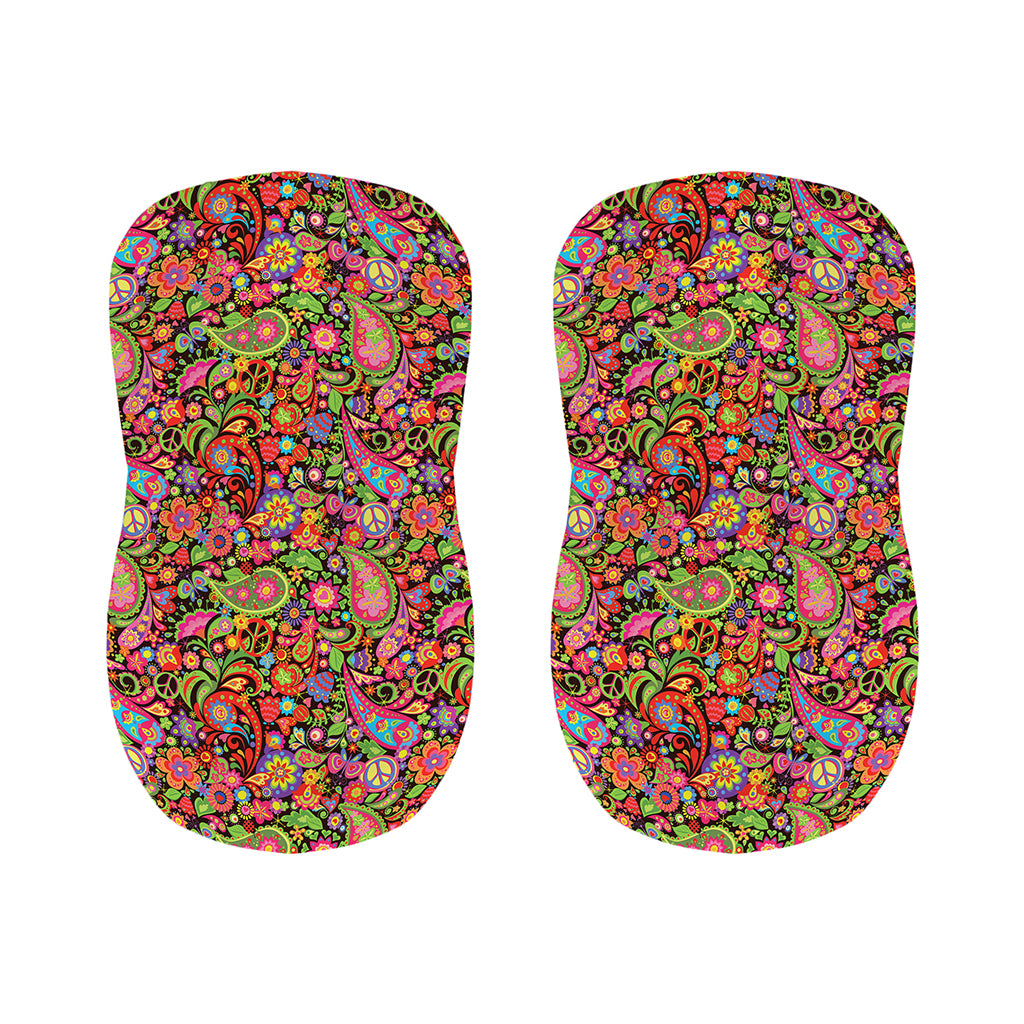 Colorful Hippie Peace Signs Print Bar Stool Covers