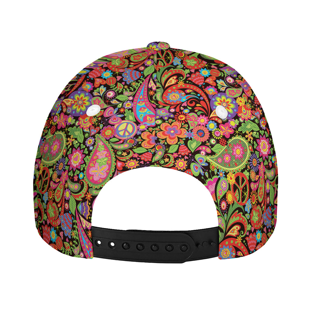 Colorful Hippie Peace Signs Print Baseball Cap