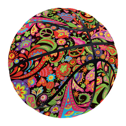 Colorful Hippie Peace Signs Print Basketball