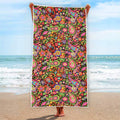 Colorful Hippie Peace Signs Print Beach Towel