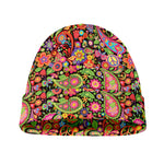 Colorful Hippie Peace Signs Print Beanie