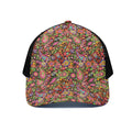 Colorful Hippie Peace Signs Print Black Mesh Trucker Hat