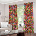 Colorful Hippie Peace Signs Print Dimout Grommet Curtains