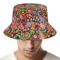 Colorful Hippie Peace Signs Print Bucket Hat