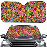 Colorful Hippie Peace Signs Print Car Windshield Sun Shade