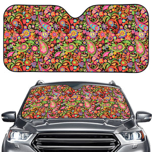 Colorful Hippie Peace Signs Print Car Windshield Sun Shade