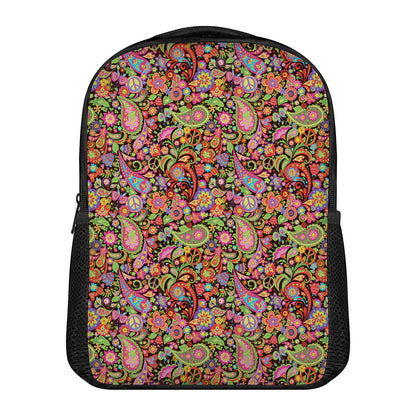 Colorful Hippie Peace Signs Print Casual Backpack