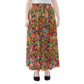Colorful Hippie Peace Signs Print Chiffon Maxi Skirt