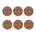 Colorful Hippie Peace Signs Print Coaster Set