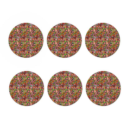 Colorful Hippie Peace Signs Print Coaster Set