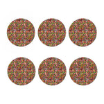Colorful Hippie Peace Signs Print Coaster Set