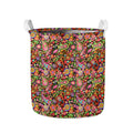 Colorful Hippie Peace Signs Print Collapsible Laundry Basket