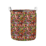 Colorful Hippie Peace Signs Print Collapsible Laundry Basket