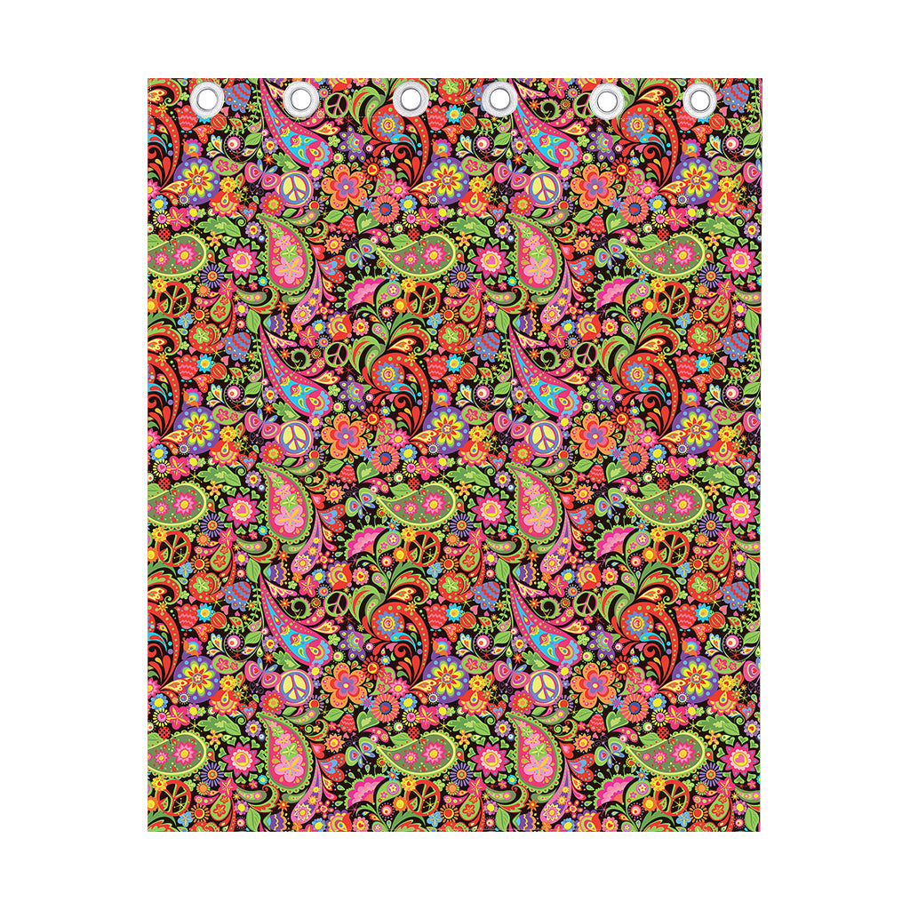 Colorful Hippie Peace Signs Print Curtain