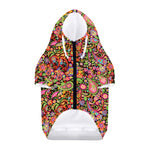 Colorful Hippie Peace Signs Print Dog Zip Up Hoodie