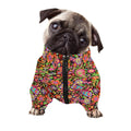 Colorful Hippie Peace Signs Print Dog Zip Up Jacket