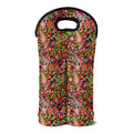Colorful Hippie Peace Signs Print Double Neoprene Wine Tote