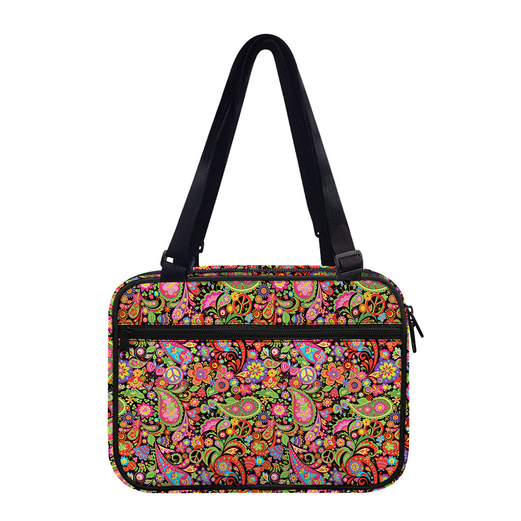 Colorful Hippie Peace Signs Print Double Strap Bible Bag