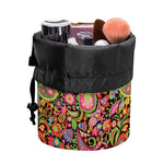 Colorful Hippie Peace Signs Print Drawstring Makeup Bag