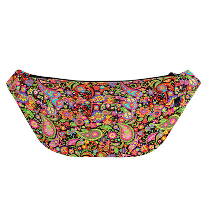 Colorful Hippie Peace Signs Print Fanny Pack