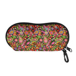 Colorful Hippie Peace Signs Print Glasses Case
