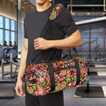 Colorful Hippie Peace Signs Print Gym Bag