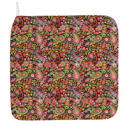 Colorful Hippie Peace Signs Print Hand Towel