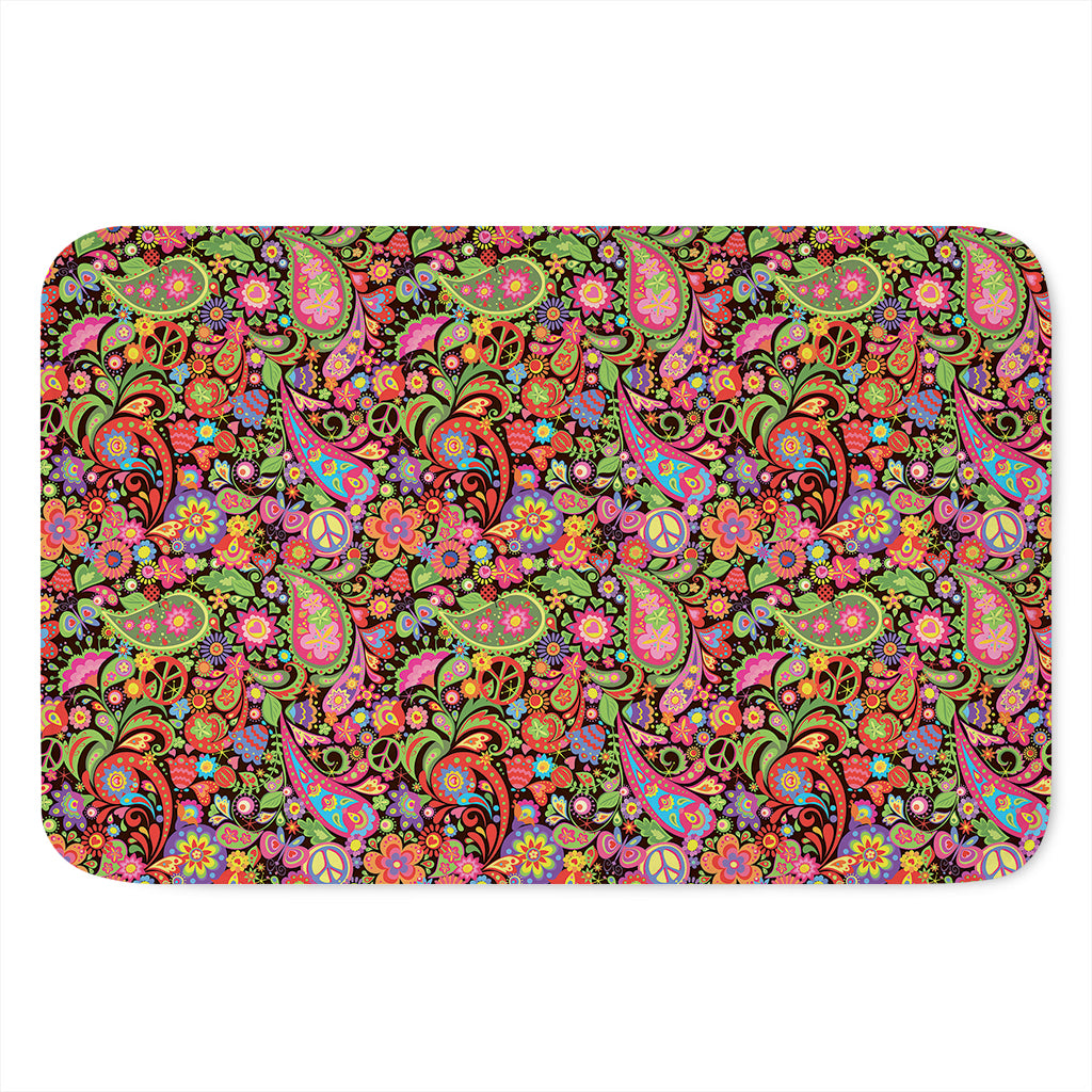 Colorful Hippie Peace Signs Print Indoor Door Mat