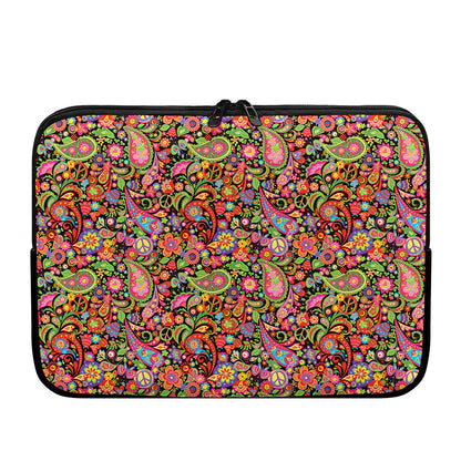 Colorful Hippie Peace Signs Print Laptop Sleeve