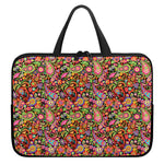 Colorful Hippie Peace Signs Print Laptop Sleeve With Handle