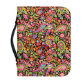 Colorful Hippie Peace Signs Print Leather Bible Cover