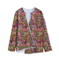 Colorful Hippie Peace Signs Print Long Sleeve Short Coat