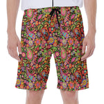 Colorful Hippie Peace Signs Print Men's Beach Shorts