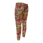 Colorful Hippie Peace Signs Print Men's Compression Pants