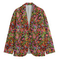 Colorful Hippie Peace Signs Print Men's Cotton Blazer
