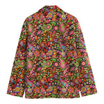 Colorful Hippie Peace Signs Print Men's Cotton Blazer