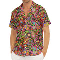 Colorful Hippie Peace Signs Print Men's Deep V-Neck Shirt