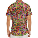 Colorful Hippie Peace Signs Print Men's Deep V-Neck Shirt