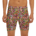 Colorful Hippie Peace Signs Print Men's Long Boxer Briefs